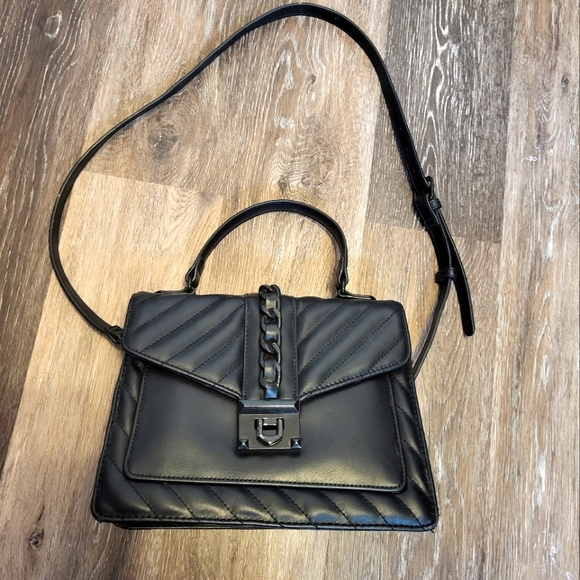 Aldo Bags Aldo Quilted Satchel Handbag Black With Chain Poshmark